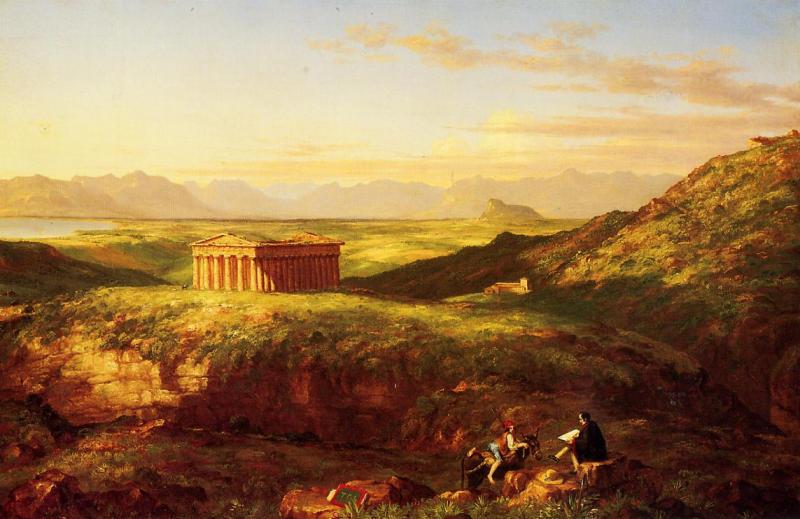 Thomas Cole Temple of Segesta with the Artist  Sketching China oil painting art
